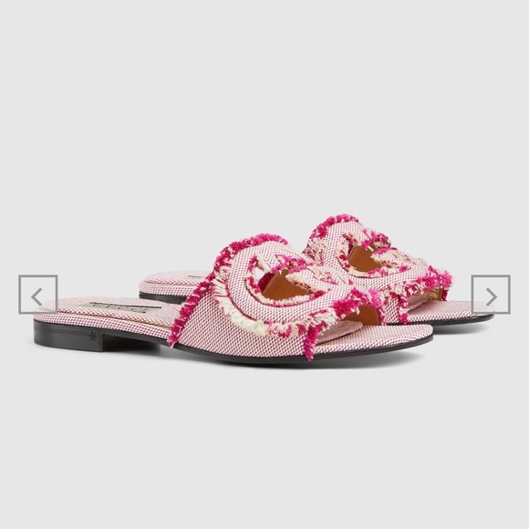 WOMEN'S INTERLOCKING G SLIDE SANDAL SIZE 37.5 - Picture 5 of 17